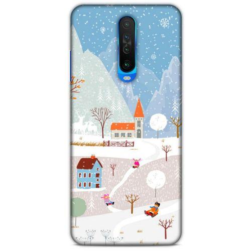 Xiaomi Redmi K30 Kılıf Snowix (40) Fit Silikon Kılıf Beyaz Mavi