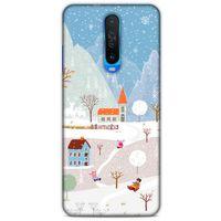Xiaomi Redmi K30 Kılıf Snowix (40) Fit Silikon Kılıf Beyaz Mavi