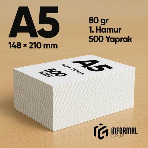 İnformal Fotokopi Kağıdı Premium Kalite A5 70 gr 500 Yaprak 1 Hamur