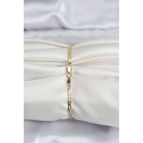 14K Gold Renk Kaplama Minimal Zincir Model CM Kadın Bileklik