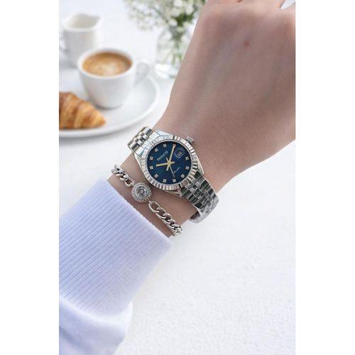 Ferrucci Çelik Kordon 2 Yıl Garantili 3 Atm Suya Dayanıklı Kadın Kol Saati+Bileklik F.EM03591.4