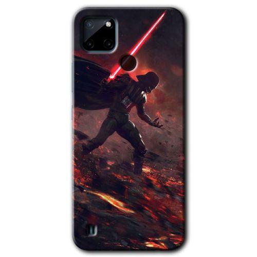 Realme C21 HD Baskılı Kılıf + 9D Tam Ekran Koruyucu - Darh Vader Wars
