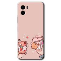 Vivo Y15s Kılıf HD Desen Baskılı Arka Kapak - Meyveli Süt + Kırılmaz Cam