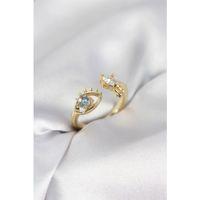 Gözyaşı Model Gold Renk Zirkon Taşlı Kadın Yüzük