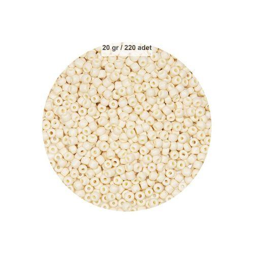 Beyaz Renk 4 mm Yaklaşık 220 adet/20 gram Cam Boncuk Oya Yazma Bileklik ve Kolye