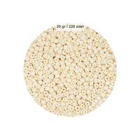 Beyaz Renk 4 mm Yaklaşık 220 adet/20 gram Cam Boncuk Oya Yazma Bileklik ve Kolye