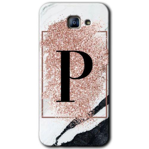 Samsung Galaxy A8 2016 Kılıf HD Desen Baskılı Arka Kapak - Pembe Mermer Desenli P Harfi
