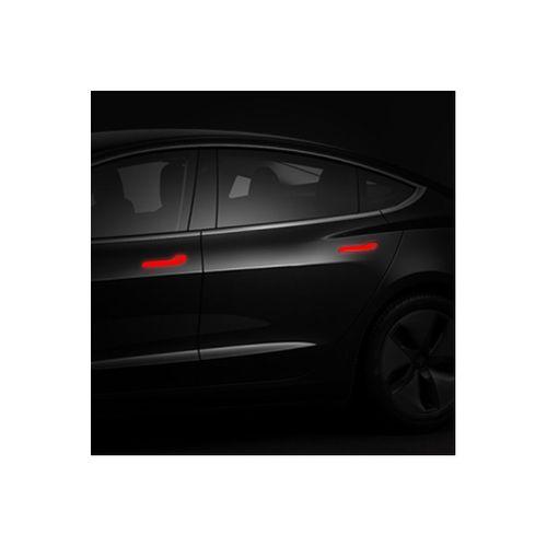 Tesla Model 3 - Y Için Özel Kesim Tesla Logolu Kapı Kolu REFLEKTİF Sticker Seti (4'lü Set)