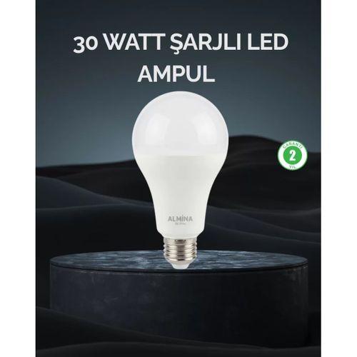 Şarjlı Led Ampul 30 Watt Soğuk Beyaz