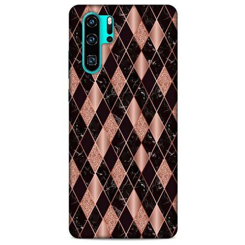 Mermer Desenli (25) Tema Antişok Kapak Rose Gold Huawei P30 Pro Kılıf