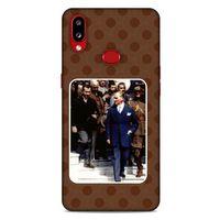 Samsung Galaxy A10s Kılıf Atatürk (23) Ultra Koruma Kılıfı Kahve Yuvarlak