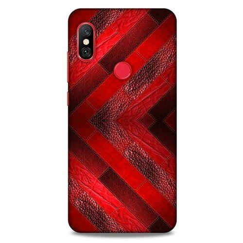 Xiaomi Mi A2 Lite Kılıf Patchwork (28) Arka Kapak Kırmızı Siyah