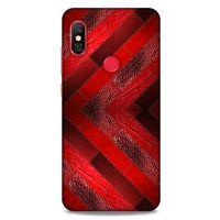 Xiaomi Mi A2 Lite Kılıf Patchwork (28) Arka Kapak Kırmızı Siyah