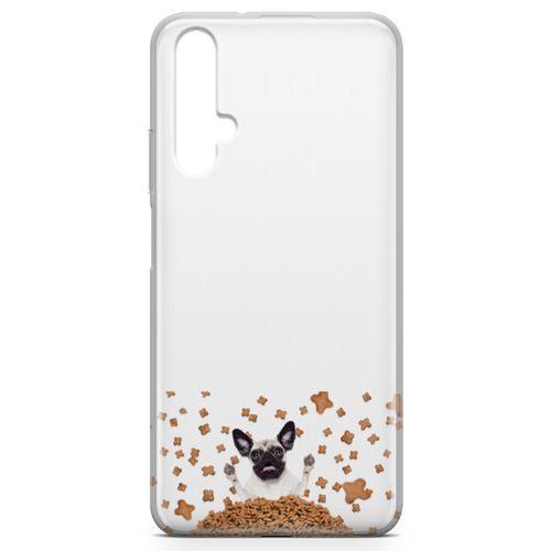 Honor View 20 Kılıf Köpek Maması Pug Arka Kapak Koruma Desenli Full Koruyucu