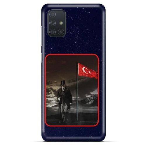 Samsung Galaxy M51 Kılıf Atatürk (40) Fit Silikon Kılıf Gece Yıldızlar