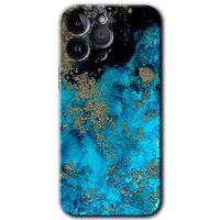 Potkal Hediye Fabrikası Potkal Hediye Fabrikası iPhone 14 Pro Kılıf HD Desen Baskılı Arka Kapak - Temperli Cam - Klas Mermer