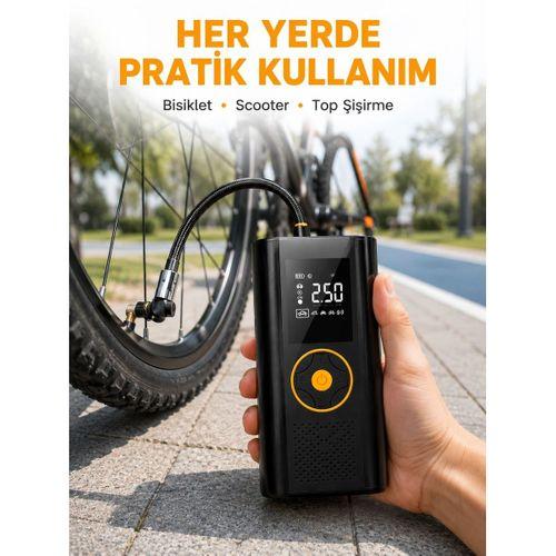 Çok Amaçlı Dijital Lastik Pompası Araç Bisiklet Top Uyumlu Yeni Nesil