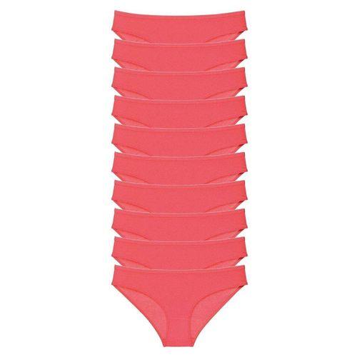 10 adet Süper Eko Set Likralı Kadın Slip Külot Fuşya