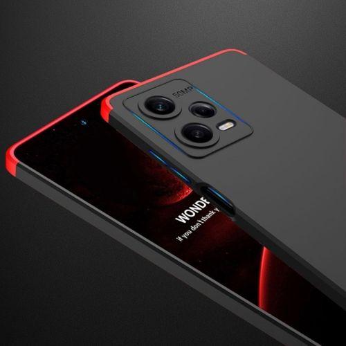 Xiaomi Redmi Note 12 Pro Kılıf 3 Parçalı 360 Tam Korumalı Rubber AYS Kapak - Mavi Siyah