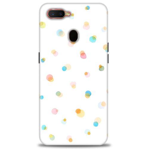 Oppo A5S Kılıf HD Baskılı Kılıf - Rengarenk Puantiye + Tam Ekran Koruyucu