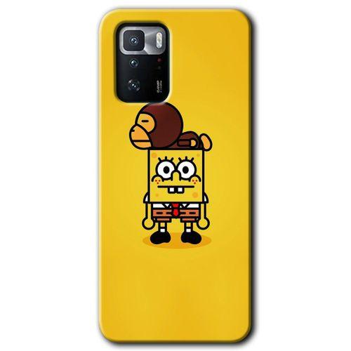 Xiaomi Poco x3 GT HD Baskılı Kılıf + 9D Tam Ekran Koruyucu - Sünger Bob