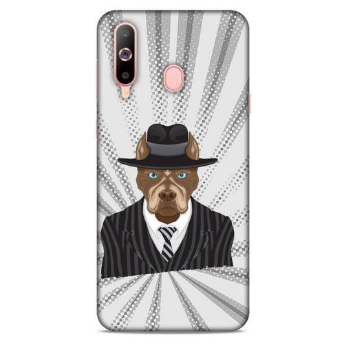 Samsung Galaxy A60 Kılıf Köpek Kıyafetleri (8) Baskılı Kılıf Pitbull Şapka