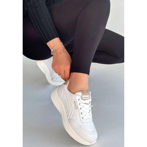 Yejja Beyaz Cilt Bağcıklı Spor Ayakkabı