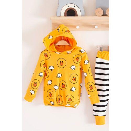 Civciv Desenli 2'li % 100 Pamuk Erkek Bebek Takımı