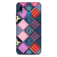 Huawei P20 Lite Kılıf Patchwork (39) Liquid Crystal Kılıf Şeker Pembe Bordo