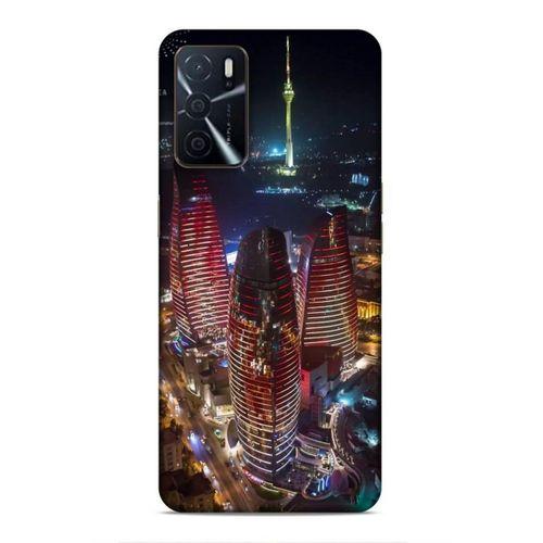 Oppo A16 Uyumlu Kılıf Azarbaijan (33) Hybrid Kılıf Kuleler Gece