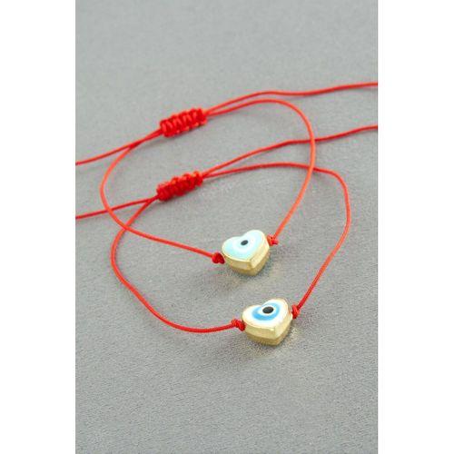 Kalp Nazar İp Bileklik 2 Adet