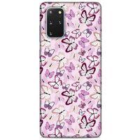 Samsung Galaxy S20 Plus Kılıf Kelebek Etkisi (2) Kabı Mor Beyaz