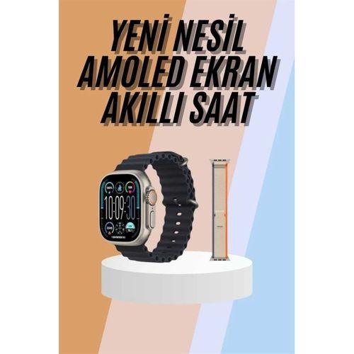 49mm Akıllı Saat Amoled Ekranlı Kadın Erkek Kol Saati Plastik Kordon