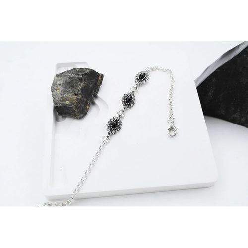 Duru 925 Ayar Oltu Taşlı Gümüş Bileklik