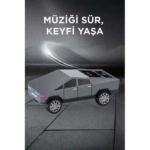 D68 Cyber Model Araba Tasarımlı Bluetooth Hoparlör 15w Güçlü Ses Rgb Led /tws/usb Gri