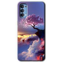 MRCİLETİSİM Oppo Reno 4 Kılıf HD Desen Baskılı Arka Kapak + Temperli Cam - Wash Red Wall