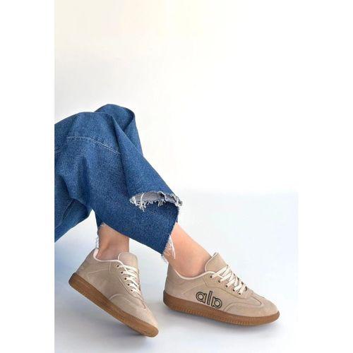 Lendo Bej Süet Bağcıklı Spor Ayakkabı