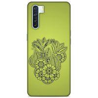 Lopard Oppo A91 Uyumlu Kılıf Tattoo's (40) Fit Silikon Kılıf Çiçek Dövmesi
