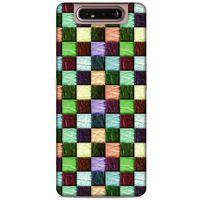 Samsung Galaxy A80 Kılıf Patchwork (6) Silikon Kılıf Su Yeşili