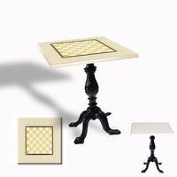 Dockers Çipa 1001 Döküm Ayak Kare Masa 80X80 cm - (Werzalit, Wermodin ve Allzalit Tabla) - Krem Santranç