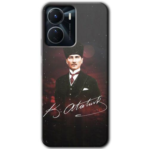 Vivo Y16 Kılıf HD Desen Baskılı Arka Kapak - Kemal Atatürk