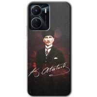 Vivo Y16 Kılıf HD Desen Baskılı Arka Kapak - Kemal Atatürk