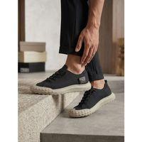 BA0248 BOA Siyah Bej Taban Esnek Bağcıklı Ultra Hafif Nefes Alan Sneaker Ayakkabı