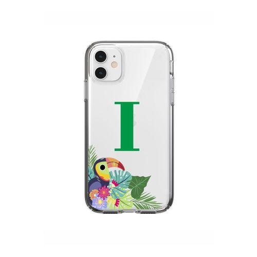 Yeşil Papağan I Harfli iPhone 11 Şeffaf Kılıf
