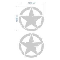 SEVGENT Skm Army Yıldız 13 X 13 Cm Gri Sticker 2 Li