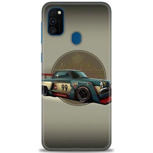 Samsung Galaxy M21 Kılıf HD Baskılı Kılıf - Klasik Araba + Tam Ekran Koruyucu