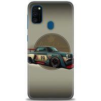 Samsung Galaxy M21 Kılıf HD Baskılı Kılıf - Klasik Araba + Tam Ekran Koruyucu