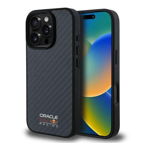 Apple iPhone 16 Pro Kılıf Redbull Orjinal Lisanslı M-safe Şarj Özellikli Karbon Fiber Tasarımlı Parlayan Logolu Kapak