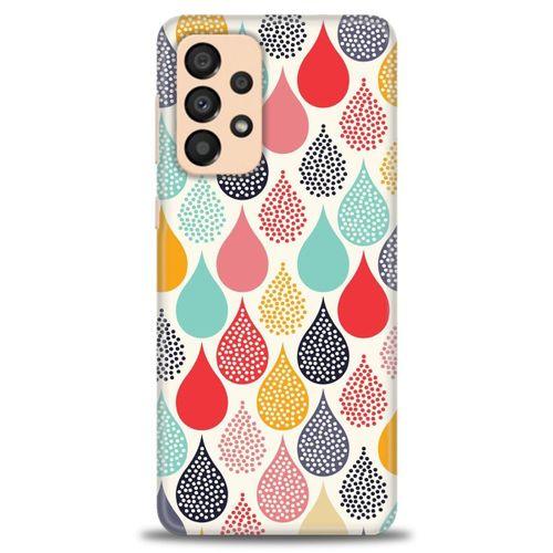 Samsung Galaxy A33 5G Kılıf HD Baskılı Kılıf - Renk Damlaları + Tam Ekran Koruyucu