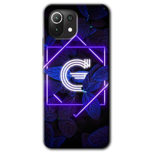 Xiaomi Mi 11 HD Baskılı Kılıf + 9D Tam Ekran Koruyucu - Dark Neon Yaprak G Harfi